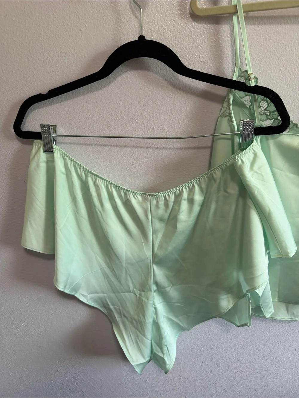 INC International Concepts Mint Lace-Trim Cami & Shorts Set